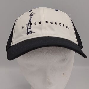 Seattle Space Needle  Adjustable Adult Baseball Ball Black & White Cap Hat
